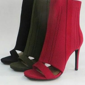 NWOT....Black Fabric Ankle Boot